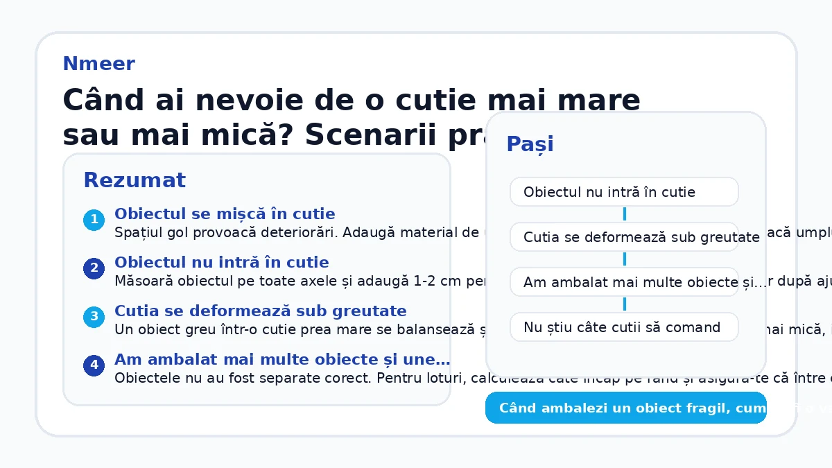 Când ai nevoie de o cutie mai mare sau mai mică? Scenarii practice