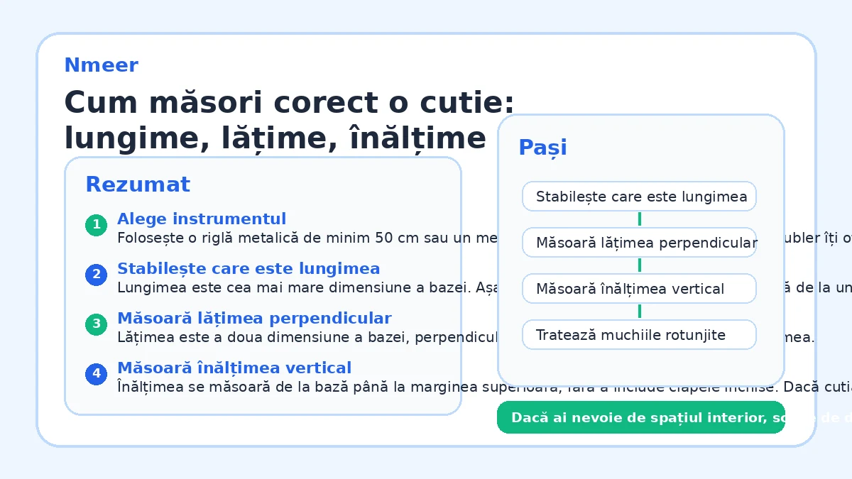 Cum măsori corect o cutie: lungime, lățime, înălțime