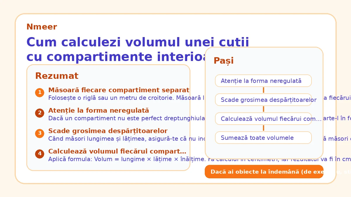 Cum calculezi volumul unei cutii cu compartimente interioare