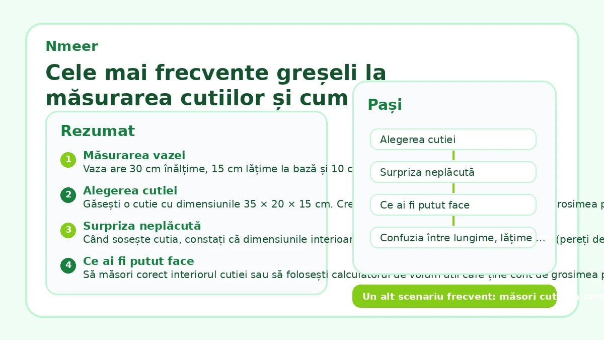 Cele mai frecvente greșeli la măsurarea cutiilor și cum să le eviți
