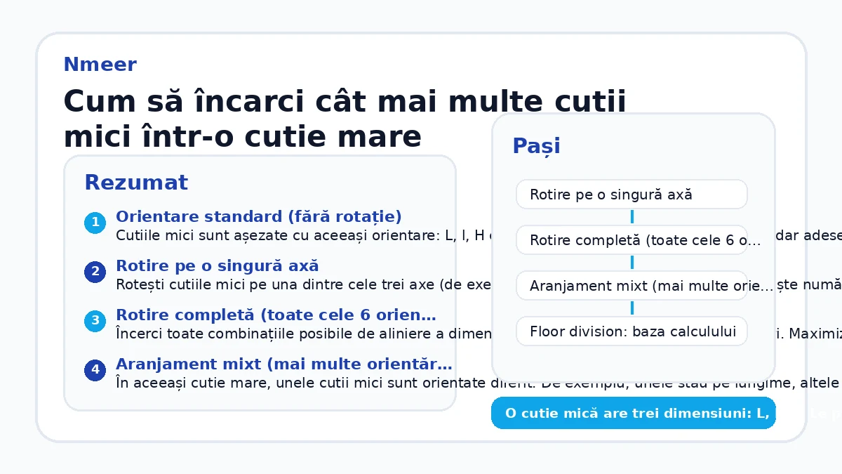 Cum să încarci cât mai multe cutii mici într-o cutie mare