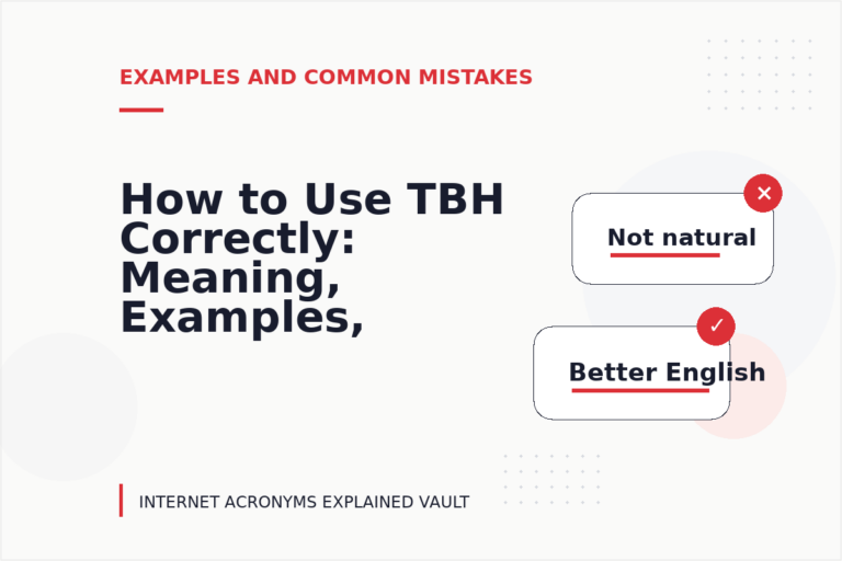 How to Use TBH Correctly: Meaning, Examples, and Mistakes How to Use TBH Correctly: Meaning, Examples, and Mistakes